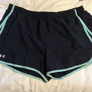 Black and baby blue workout shorts
